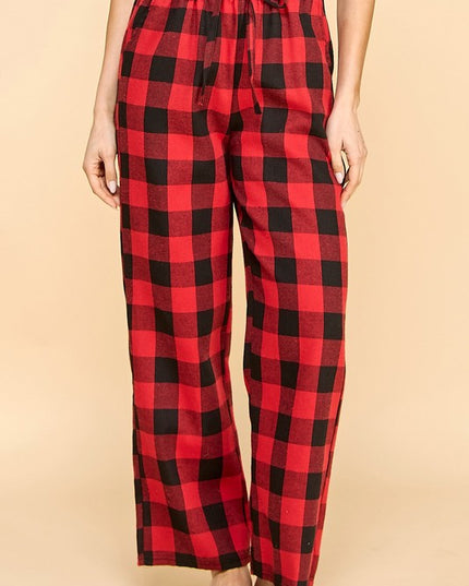 SW501 PLAID PRINT PAJAMA PANTS