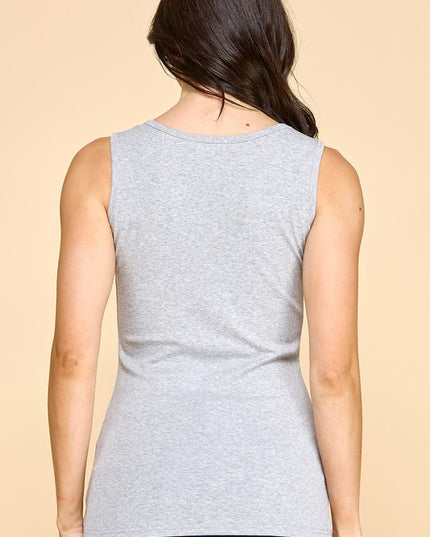 PARIS Rhinestone Tank Top – Slim Fit Sparkle Party Top
