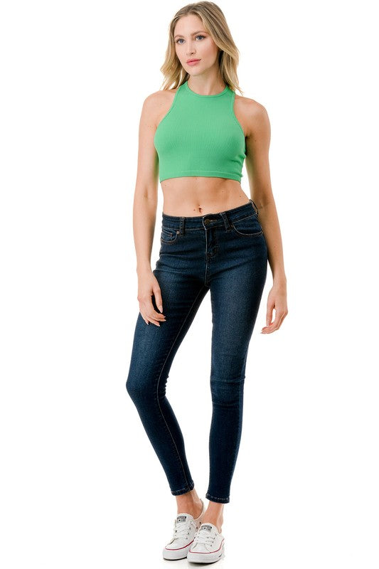 NT79 Rib Tank Top – Fitted Stretch Everyday Basic Top