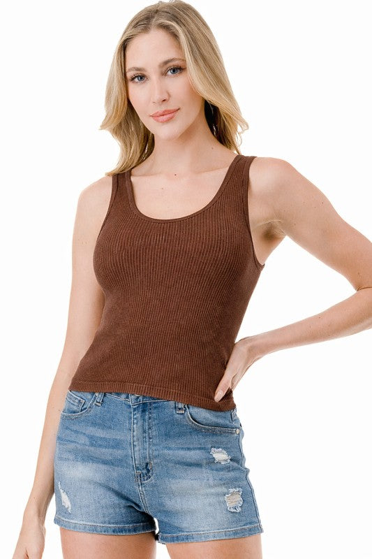 NT114MW MINERAL WASH RIB TANK TOP