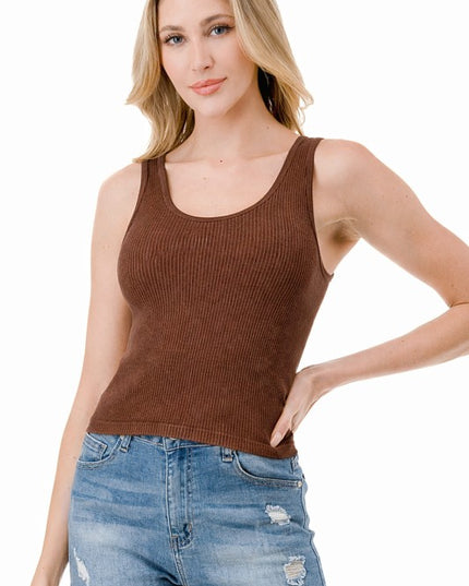 NT114MW MINERAL WASH RIB TANK TOP