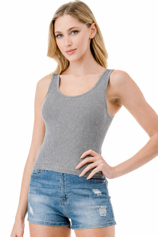 NT114MW MINERAL WASH RIB TANK TOP