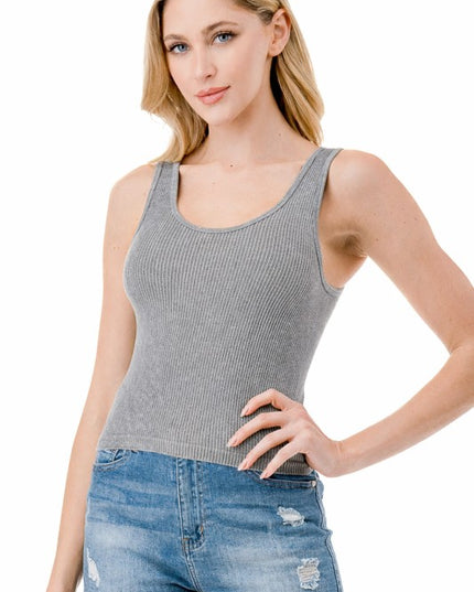 NT114MW MINERAL WASH RIB TANK TOP