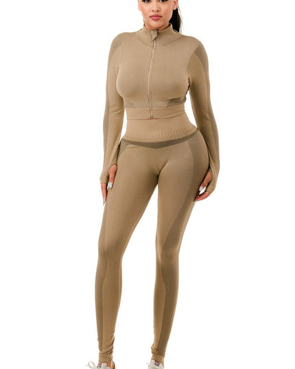 JA22SET ACTIVEWEAR WORKOUT ZIP-UP 2PC SET