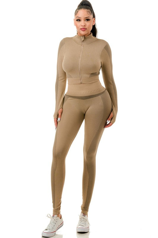 JA22SET ACTIVEWEAR WORKOUT ZIP-UP 2PC SET