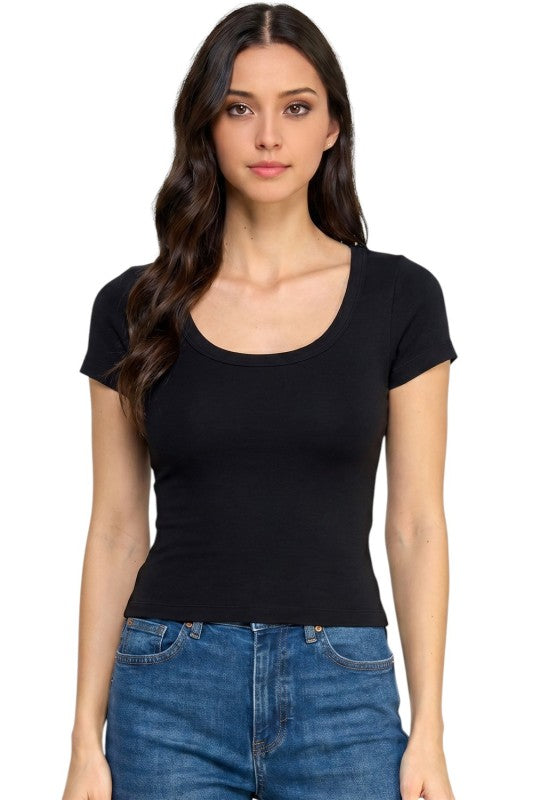 HX22 Square Neck – Fitted Short Sleeve Top