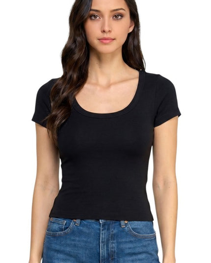HX22 Square Neck – Fitted Short Sleeve Top