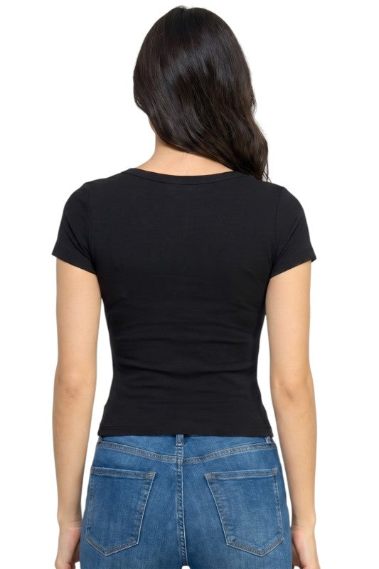 HX22 Square Neck – Fitted Short Sleeve Top