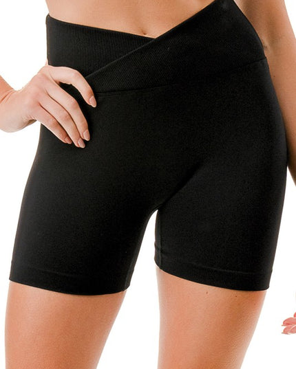 LEG15 V-WAIST RIBBED SHORTS