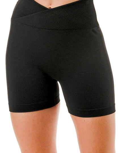 LEG15 V-WAIST RIBBED SHORTS