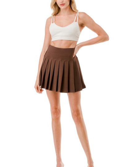 Plus Size Scuba Pleated Skort – Sporty Comfort Fit
