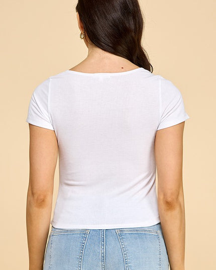 JRSN05-SQUARE RIB SQUARE NECK TOP