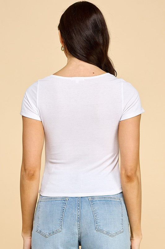 JRSN05-SQUARE RIB SQUARE NECK TOP