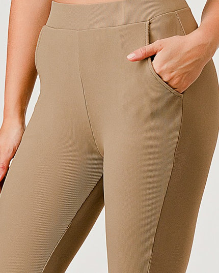 OTT60BX-PLUS SIZE OTTOMAN HIGH-RISE FLARE PANTS
