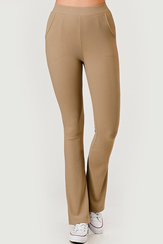 OTT60BX-PLUS SIZE OTTOMAN HIGH-RISE FLARE PANTS