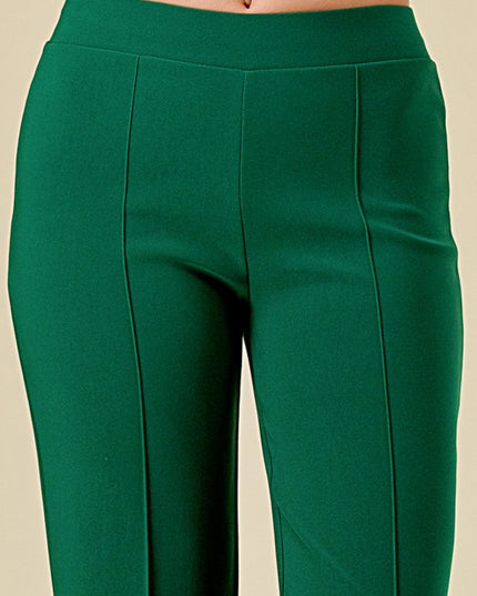 YC33X PLUS SIZE SOLID PLEATED PANTS