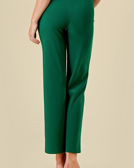 YC33X PLUS SIZE SOLID PLEATED PANTS