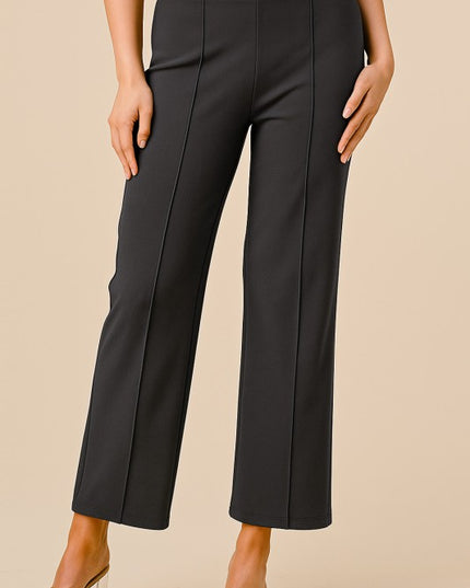 YC33X PLUS SIZE SOLID PLEATED PANTS