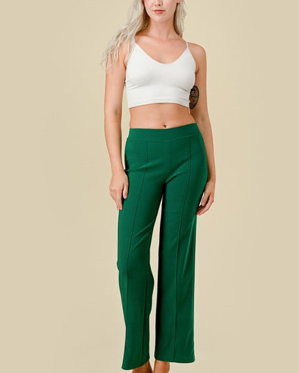 YC33X PLUS SIZE SOLID PLEATED PANTS