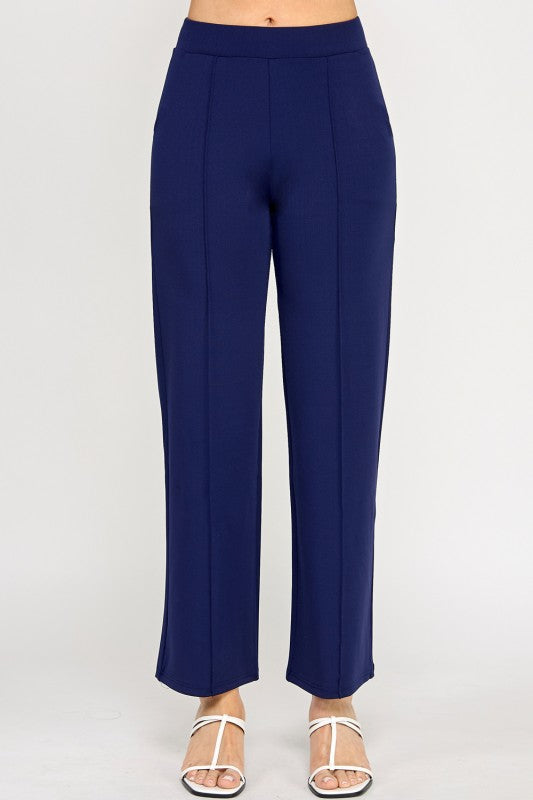 YC33X PLUS SIZE SOLID PLEATED PANTS