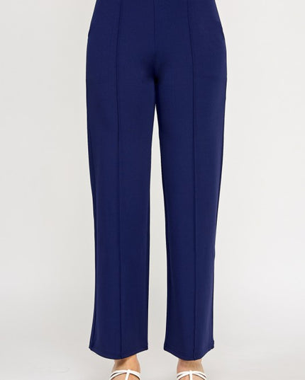 YC33X PLUS SIZE SOLID PLEATED PANTS