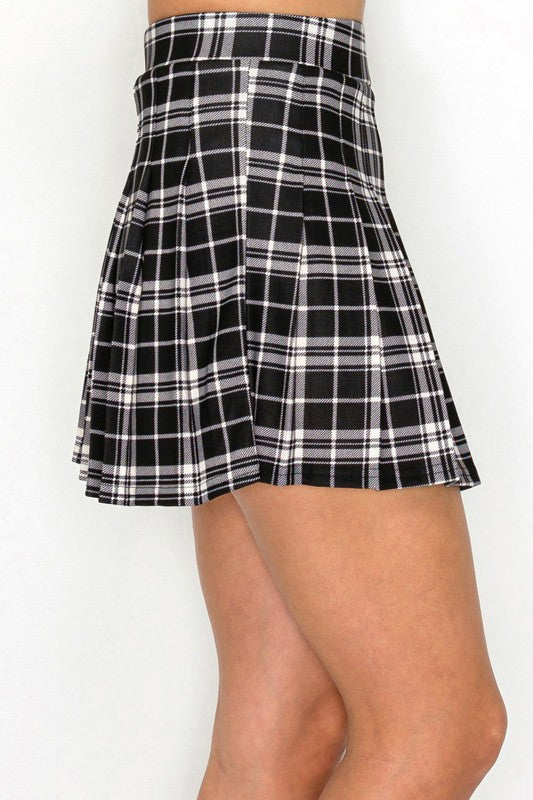 SCU09P PLAID PLEAT MINI SKORT