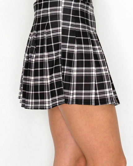 SCU09P PLAID PLEAT MINI SKORT