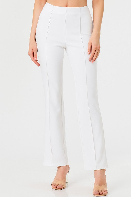 YC405 SOLID PLEATED STRAIGHT PANTS
