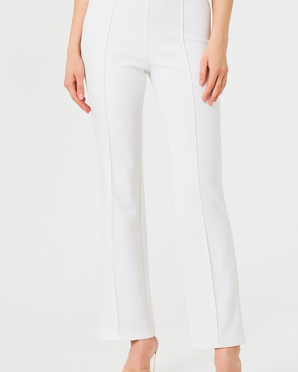 YC405 SOLID PLEATED STRAIGHT PANTS
