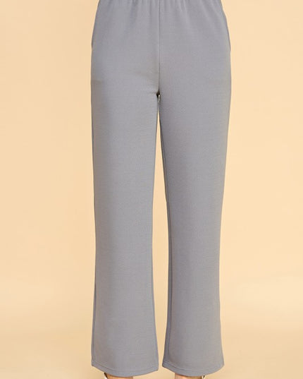 ANT101X PLUS SIZE TEXTURE  STRAIGHT PANTS