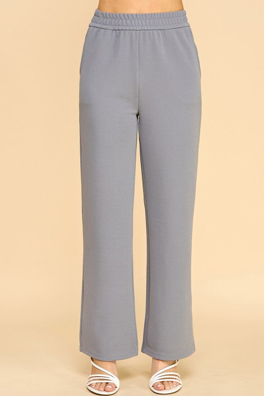ANT101X PLUS SIZE TEXTURE  STRAIGHT PANTS