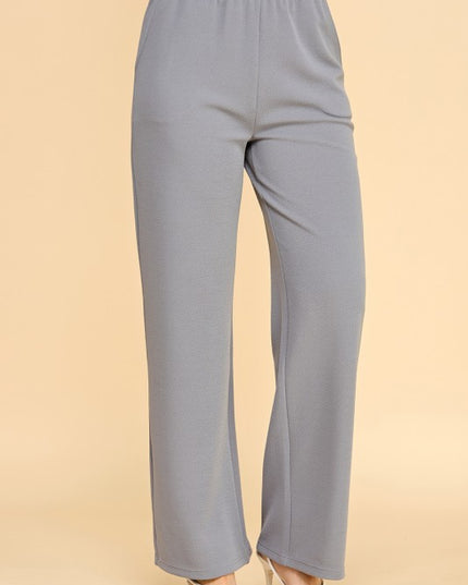 ANT101X PLUS SIZE TEXTURE  STRAIGHT PANTS
