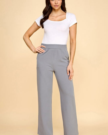 ANT101X PLUS SIZE TEXTURE  STRAIGHT PANTS