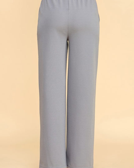 ANT101X PLUS SIZE TEXTURE  STRAIGHT PANTS