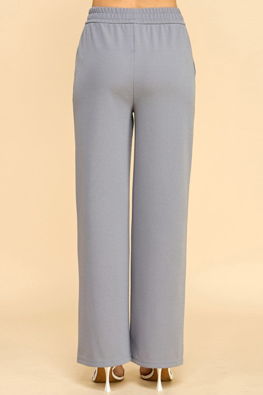 ANT101X PLUS SIZE TEXTURE  STRAIGHT PANTS