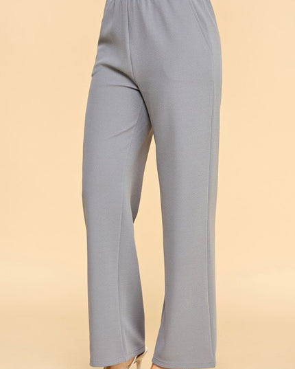 ANT101X PLUS SIZE TEXTURE  STRAIGHT PANTS