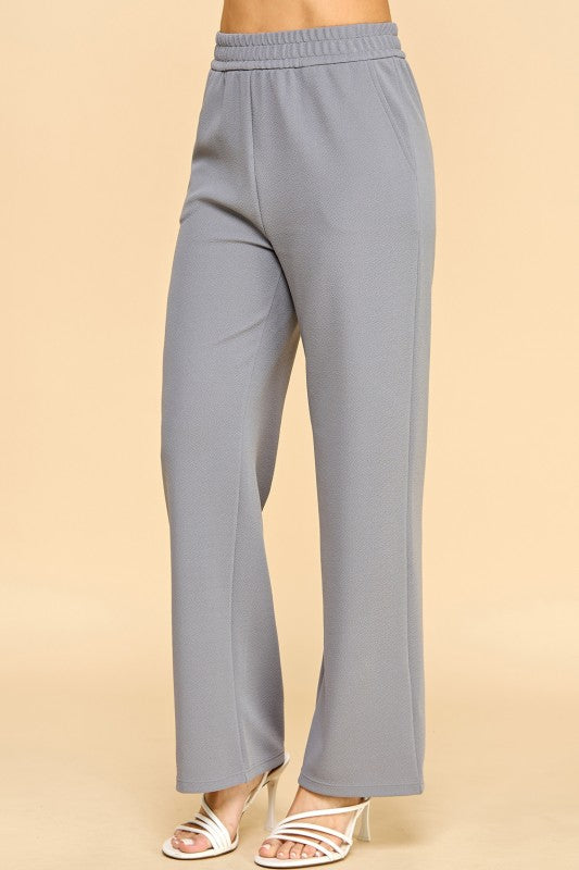 ANT101X PLUS SIZE TEXTURE  STRAIGHT PANTS