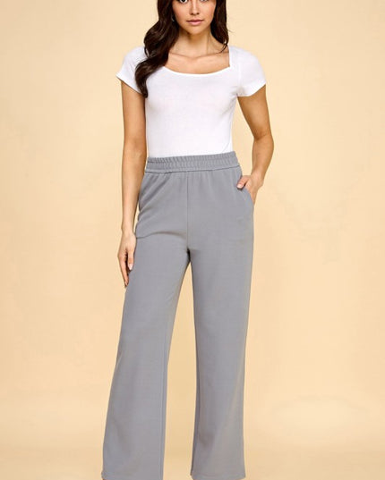 ANT101X PLUS SIZE TEXTURE  STRAIGHT PANTS