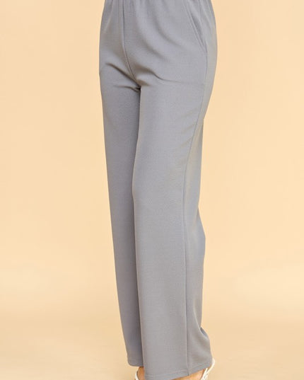 ANT101X PLUS SIZE TEXTURE  STRAIGHT PANTS