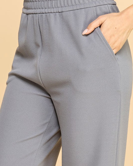 ANT101X PLUS SIZE TEXTURE  STRAIGHT PANTS