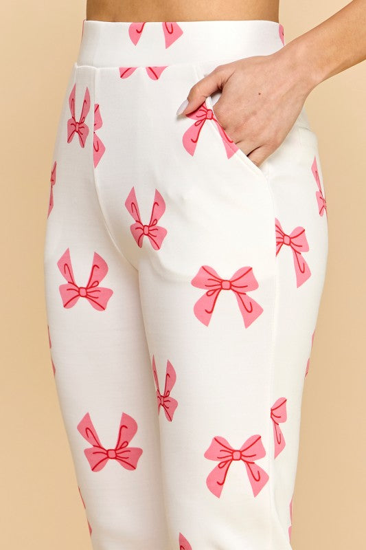 SCUP18R RIBBON PRINT SKINNY PANTS