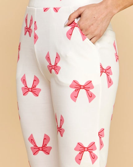 SCUP18R RIBBON PRINT SKINNY PANTS