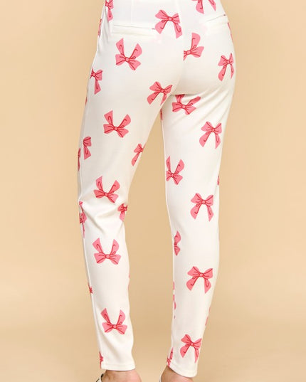 SCUP18R RIBBON PRINT SKINNY PANTS