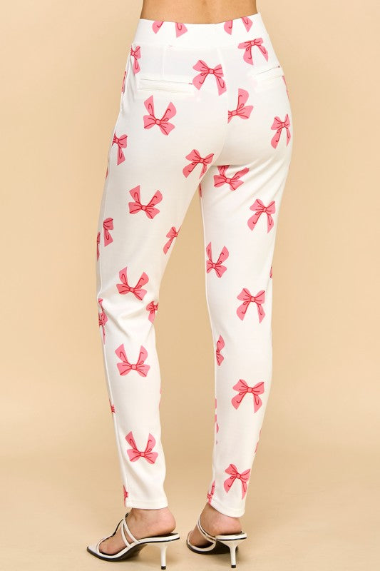 SCUP18R RIBBON PRINT SKINNY PANTS