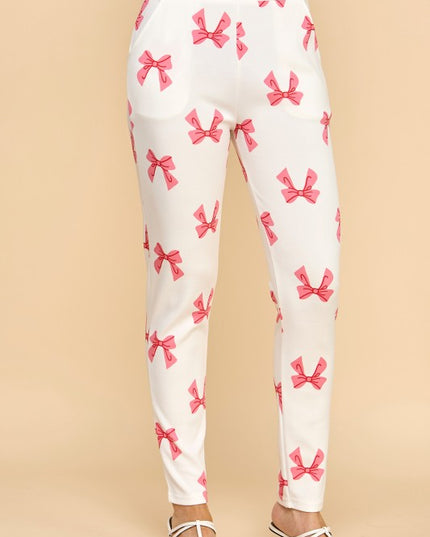 SCUP18R RIBBON PRINT SKINNY PANTS