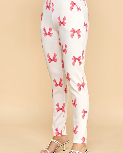 SCUP18R RIBBON PRINT SKINNY PANTS