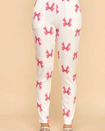 SCUP18R RIBBON PRINT SKINNY PANTS
