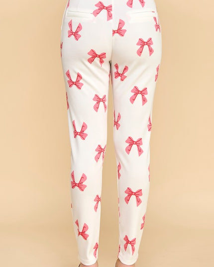 SCUP18R RIBBON PRINT SKINNY PANTS