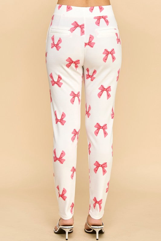 SCUP18R RIBBON PRINT SKINNY PANTS