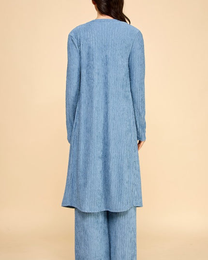 HK3PCS-SET CRINKLE CARDIGAN 3-PIECE SET